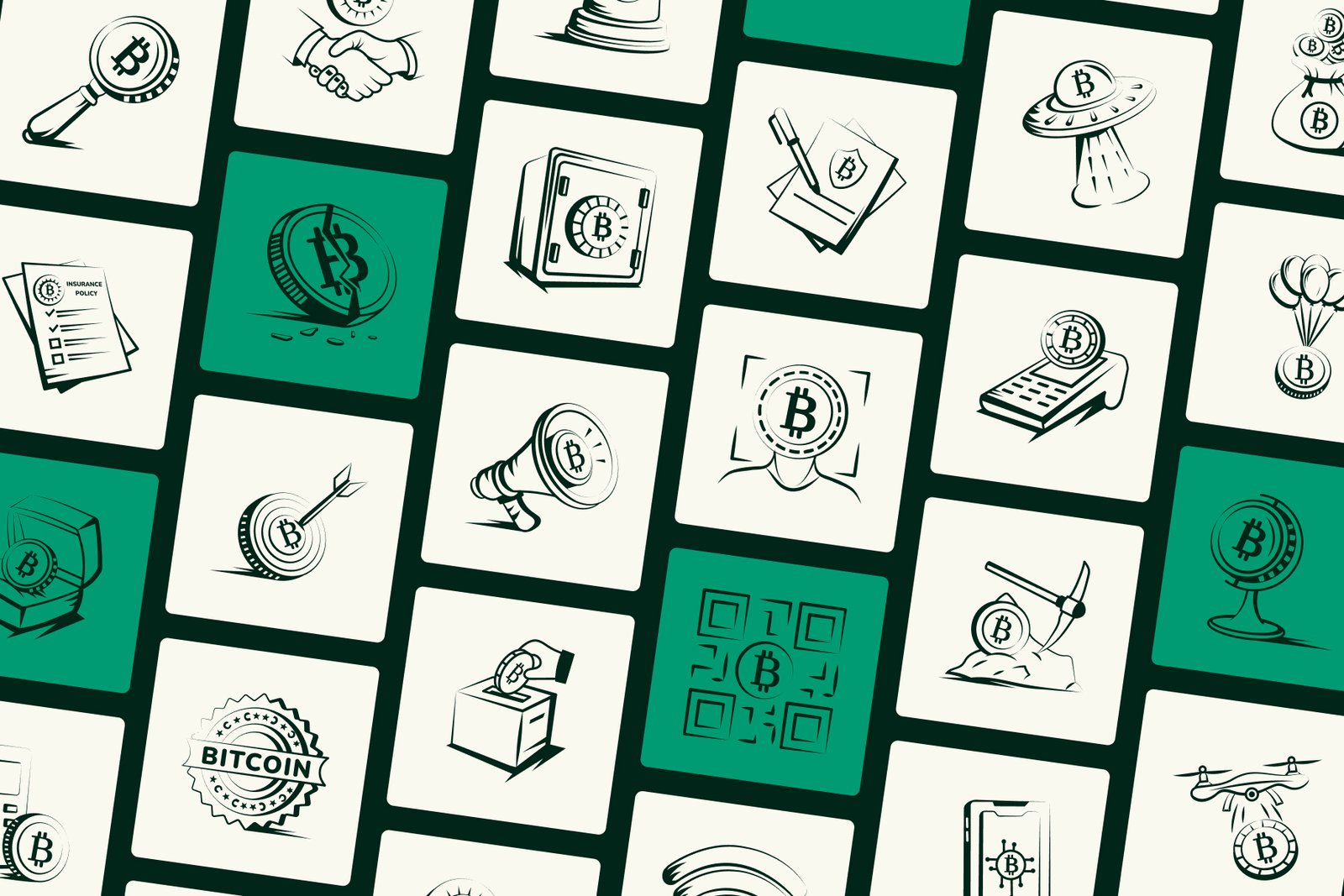Bitcoin Trading Doodle Art Set