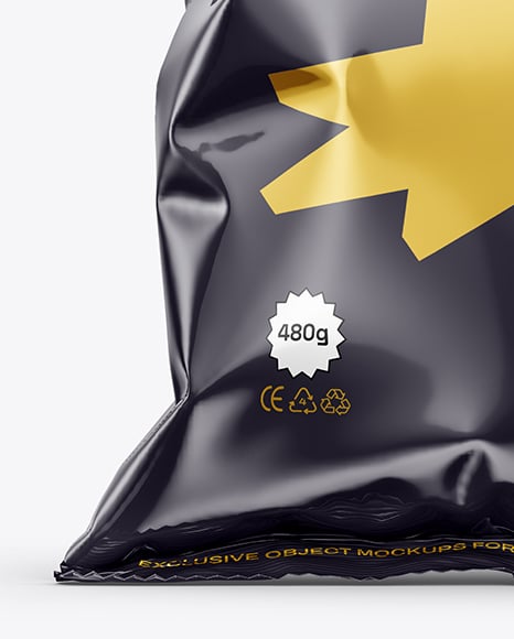 Glossy Snack Bag Mockup