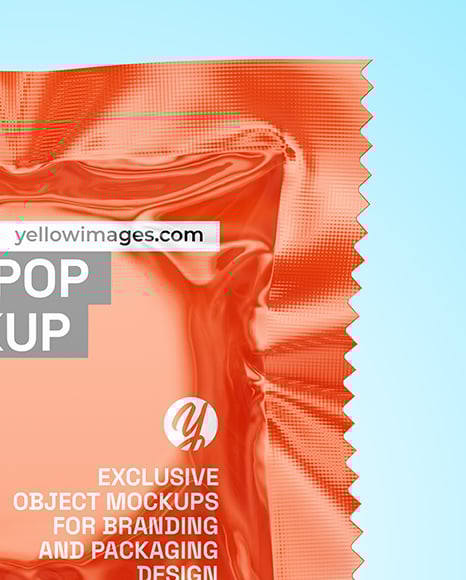 Glossy Lollipop Sachet Mockup