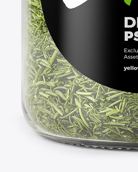 Plastic Jar with Dill Weed Spice Mockup
