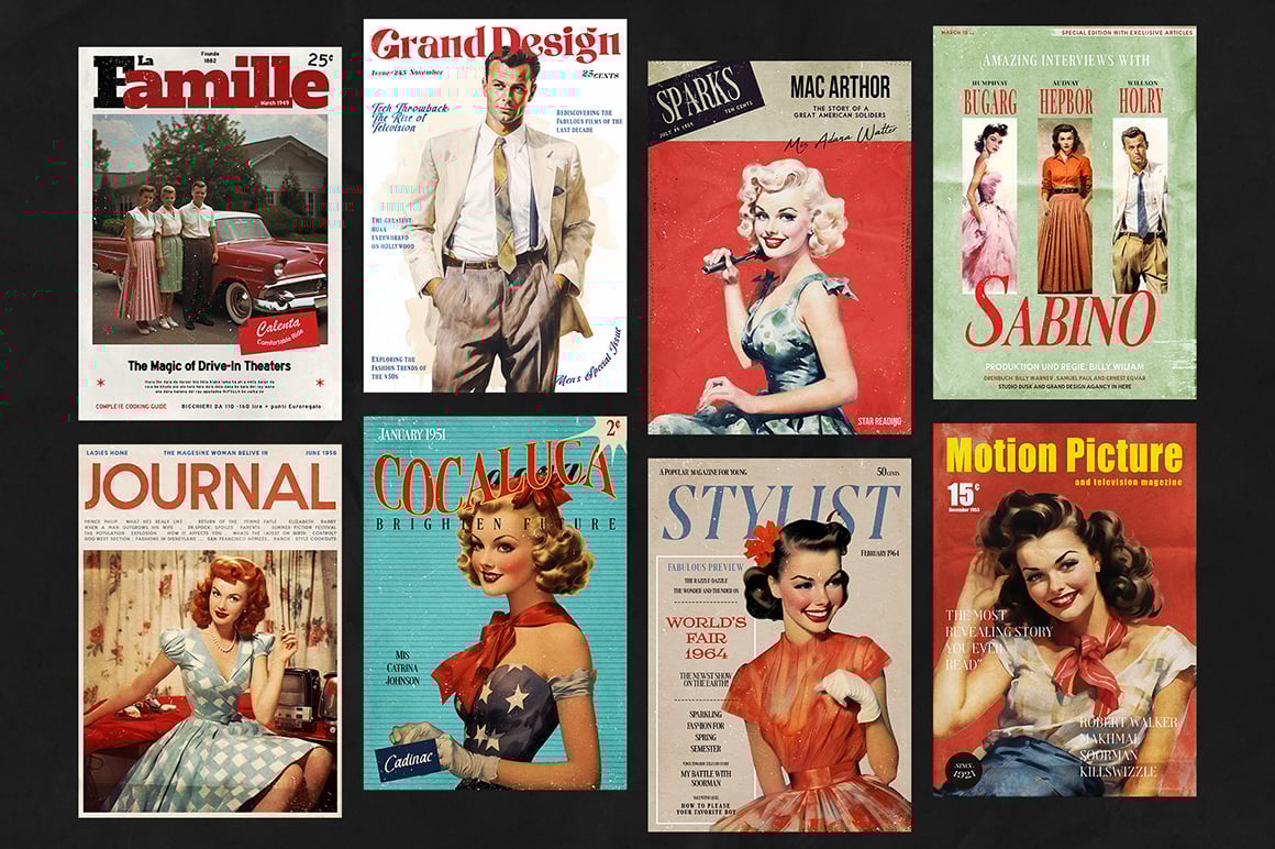 50&#039;s Magazine Cover Templates