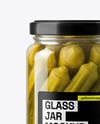 Glass Jar with Pickled Okra Mockup