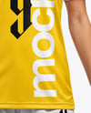 Woman Wearing Soccer Jersey and Shorts Mockup