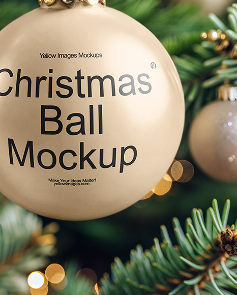 Matte Christmas Ball Mockup