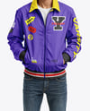 Young Man Wearing Harrington Jacket and Jeans Mockup