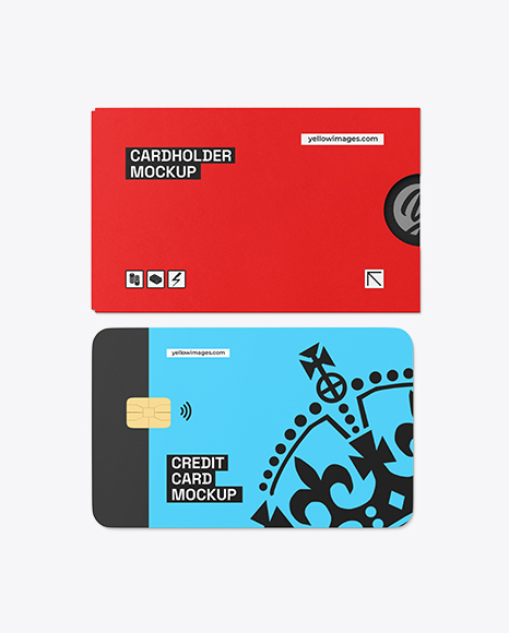 Credit Card w/ Kraft Cardholder Mockup
