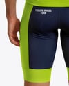 Man Wearing Cycling Jersey and Bib Shorts Mockup