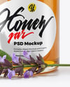 Glass Jar with Sage Honey Mockup