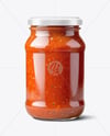 Glass Jar with Marinara Sauce Mockup
