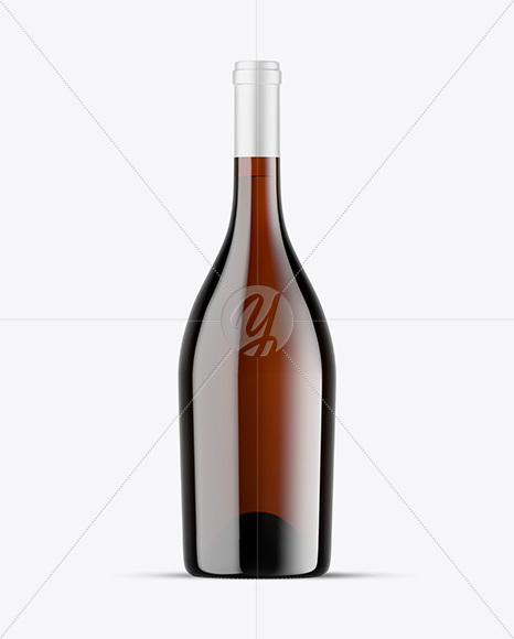 Amber Glass White Wine Bottle Mockup