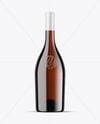 Amber Glass White Wine Bottle Mockup
