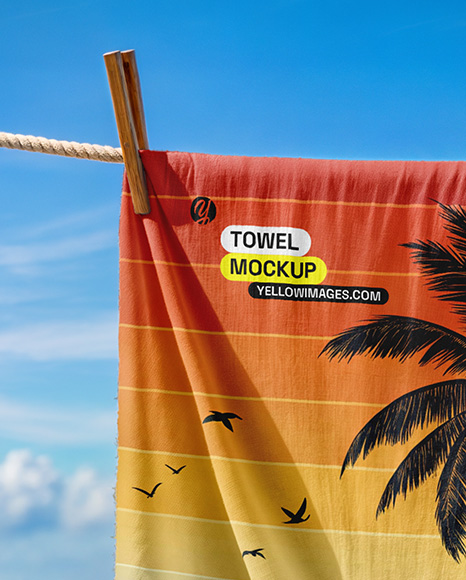 Hanging Fringe Towel Mockup