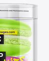 Clear Plastic Tube with Macaron Cookies Mockup