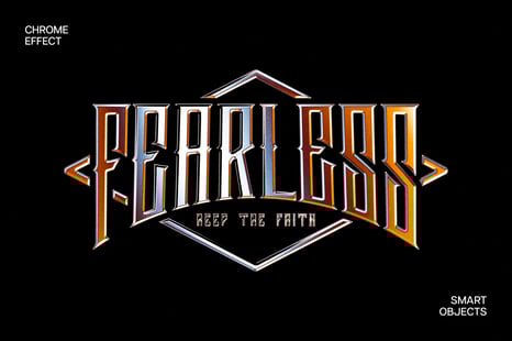 Retro Chrome Text & Logo Effect - Chrome text