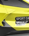 Sport Car Mockup - Back Half Side View