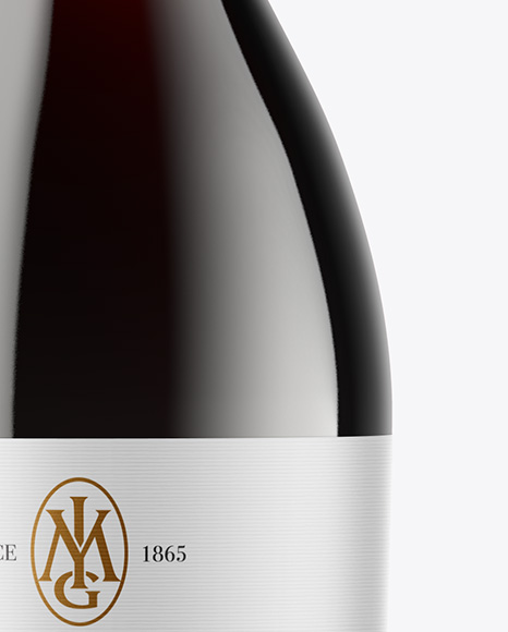 Green Glass Red Wine Bottle Mockup