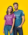 Young Couple Wearing T-shirt and Jeans Mockup
