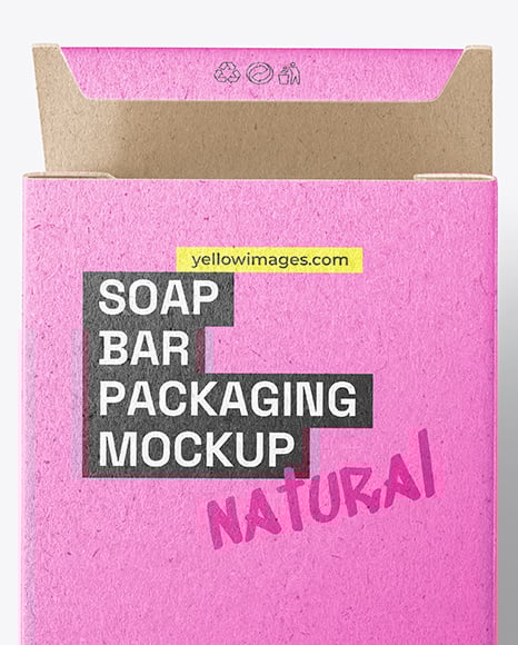 Soap Bar with Kraft Paper Box Mockup