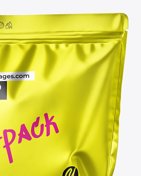 Matte Metallic Stand-Up Pouch Mockup