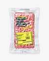 Clear Plastic Flow-Pack with Minced Meat Mockup