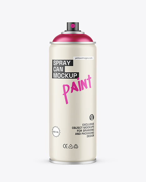 Matte Spray Paint Can Mockup