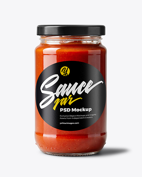 Glass Jar with Tomato Paste Mockup