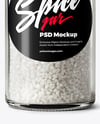 Glass Jar with Coarse Sea Salt Mockup