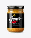 Clear Glass Jar with White Grape Jam Mockup