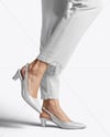 Pair of Slingbacks on Woman's Legs Mockup