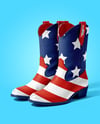 Pair of Women's Cowboy Boots Mockup