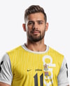 Bearded Man Wearing Full Soccer Kit Mockup