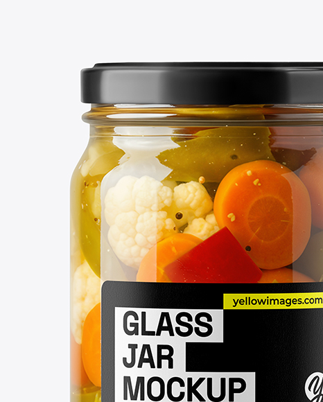 Glass Jar with Giardiniera Mockup