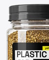 Clear Plastic Jar with Za'atar Spice Mockup