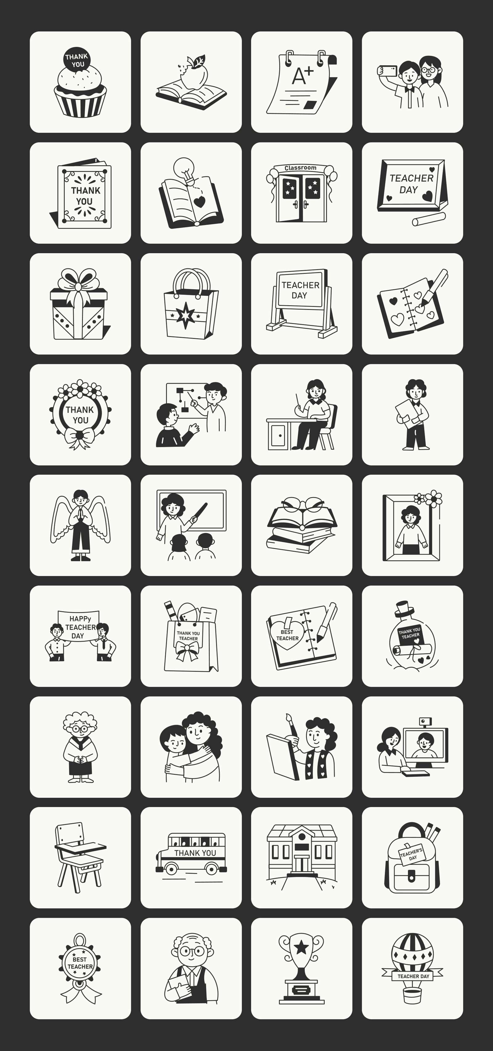Happy Teachers Day Drawing Set