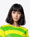 Young Woman Wearing Short Sleeve Dress Mockup