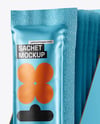 Metallic Sachets in Display Box Mockup