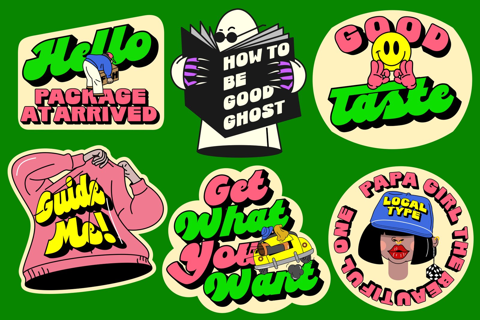 Ft Buck Shadow Font + Free Vector Illustration