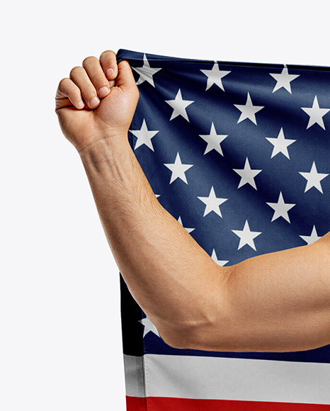 Man Wearing Wrestling Uniform with Flag Mockup