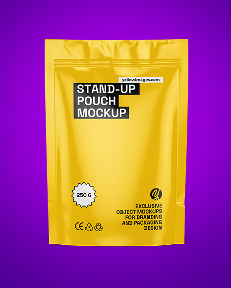 Glossy Stand Up Pouch Mockup