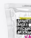 Clear Plastic Flow-Pack with Minced Meat Mockup
