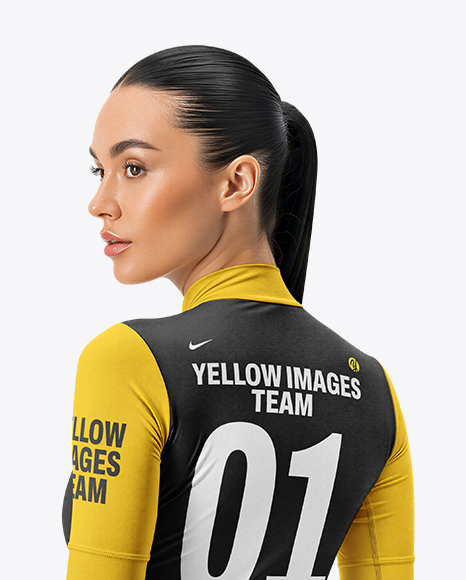 Woman Wearing Cycling Jersey and Bib Shorts Mockup