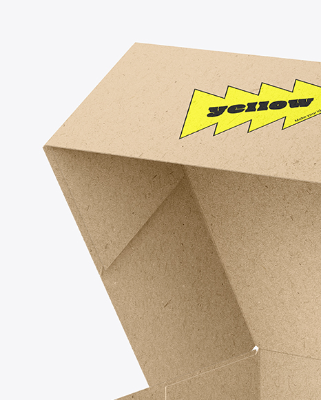Opened Kraft Cake Box Mockup