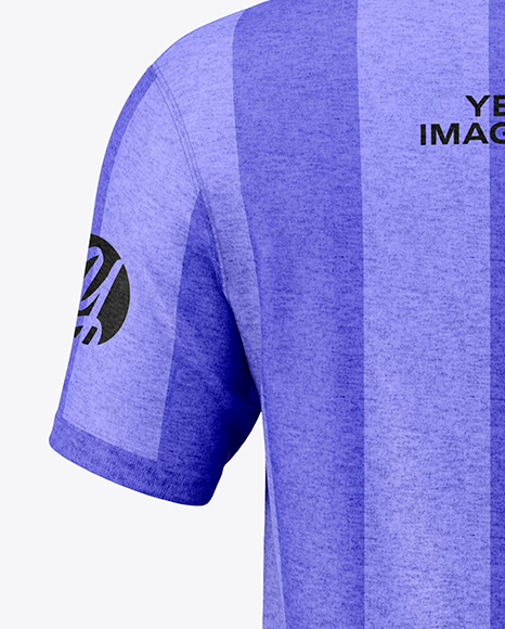 Men's Heather Polo Shirt Mockup - Back View