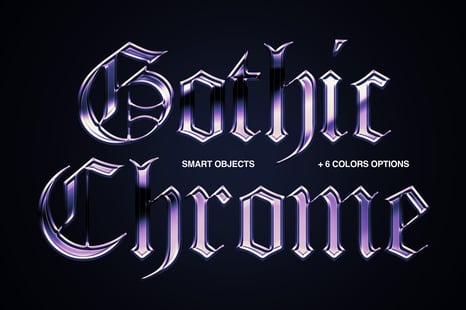 Gothic Chrome Text & Logo Effect - Chrome effect