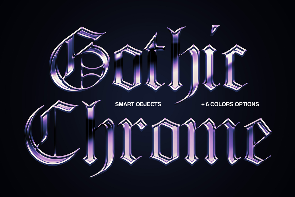 Gothic Chrome Text &amp; Logo Effect