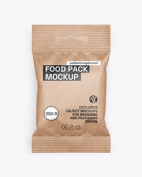 Kraft Package Mockup - Kraft+Package+W+Croissant+Mockup+In+Packaging+Mockups+On+Yellow