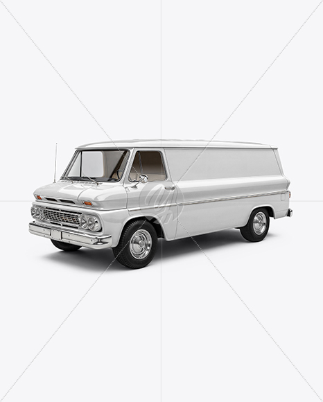 Retro Panel Van Mockup - Half Side View