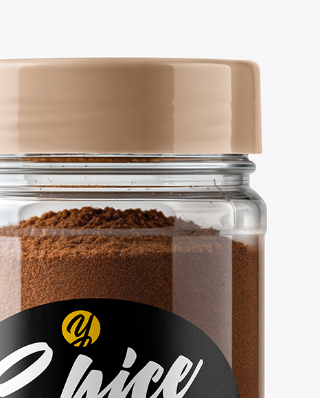 Plastic Jar with Ground Cloves Mockup