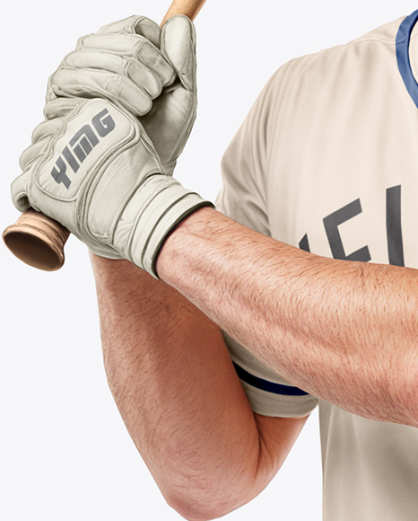 A Man Wearing a Full Baseball Kit with Bat Mockup