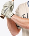 A Man Wearing a Full Baseball Kit with Bat Mockup